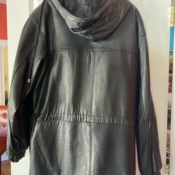 Black Leather jacket size Large - Picture 3 of 4